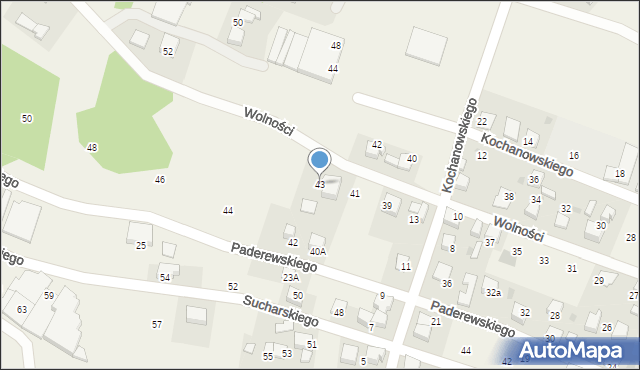 Piasek, Wolności, 43, mapa Piasek