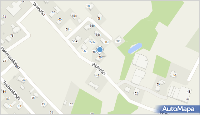 Piasek, Wolności, 56, mapa Piasek