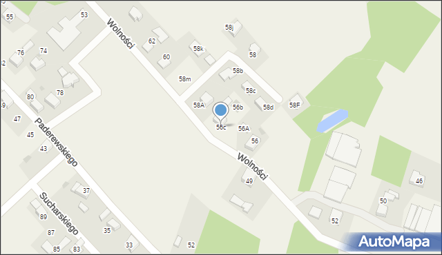 Piasek, Wolności, 56c, mapa Piasek