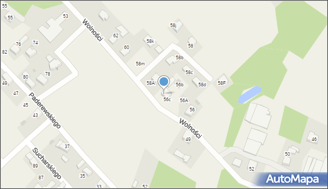 Piasek, Wolności, 56d, mapa Piasek