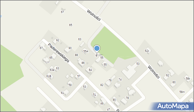 Piasek, Wolności, 57, mapa Piasek