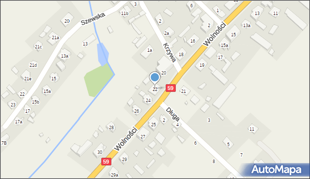 Piecki, Wolności, 22, mapa Piecki