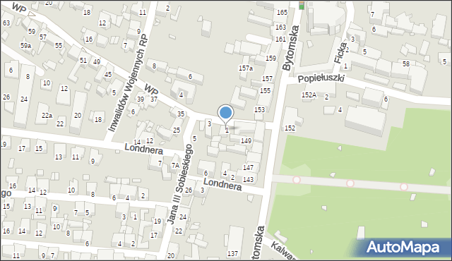 Piekary Śląskie, Wojska Polskiego, 1, mapa Piekary Śląskie