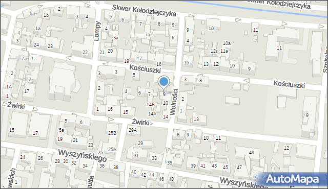 Piekary Śląskie, Wolności, 9, mapa Piekary Śląskie