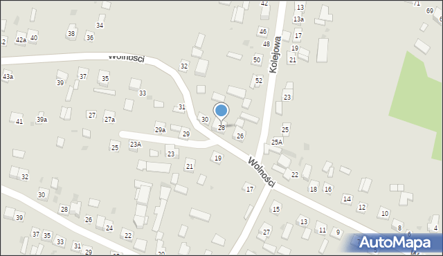 Piekoszów, Wolności, 28, mapa Piekoszów