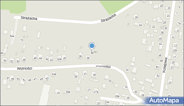 Piekoszów, Wolności, 34, mapa Piekoszów