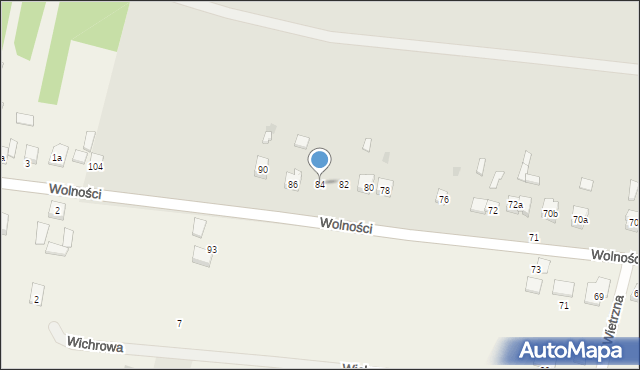 Piekoszów, Wolności, 84, mapa Piekoszów