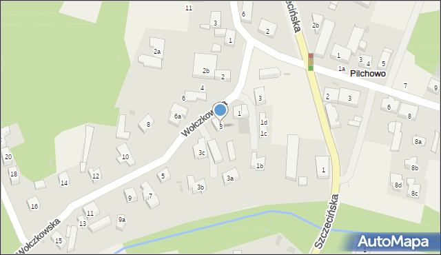 Pilchowo, Wołczkowska, 3, mapa Pilchowo