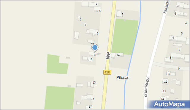 Pilszcz, Wojska Polskiego, 11, mapa Pilszcz