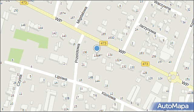 Piotrków Trybunalski, Wojska Polskiego, 134A, mapa Piotrków Trybunalski