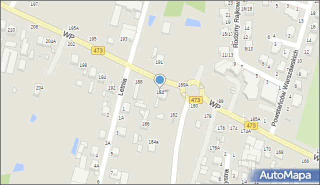 Piotrków Trybunalski, Wojska Polskiego, 184, mapa Piotrków Trybunalski