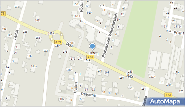 Piotrków Trybunalski, Wojska Polskiego, 185A, mapa Piotrków Trybunalski