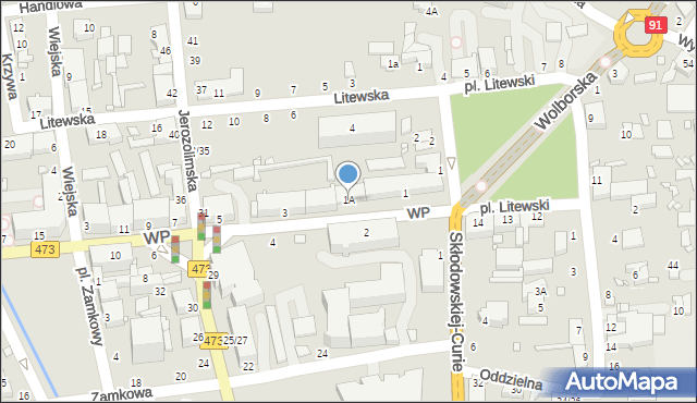 Piotrków Trybunalski, Wojska Polskiego, 1A, mapa Piotrków Trybunalski