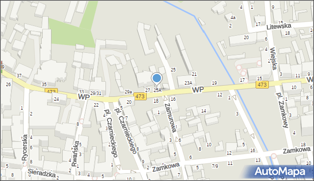 Piotrków Trybunalski, Wojska Polskiego, 25A, mapa Piotrków Trybunalski