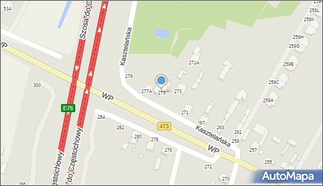 Piotrków Trybunalski, Wojska Polskiego, 275, mapa Piotrków Trybunalski