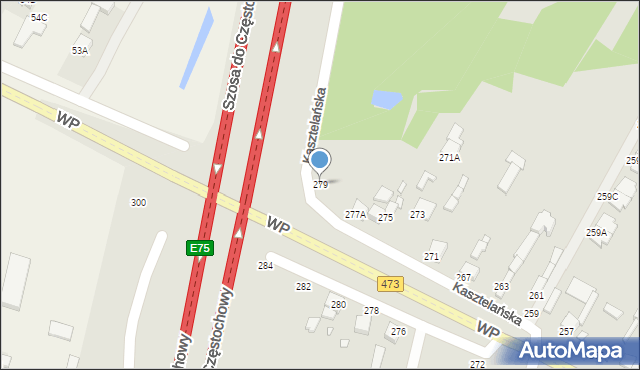 Piotrków Trybunalski, Wojska Polskiego, 279, mapa Piotrków Trybunalski