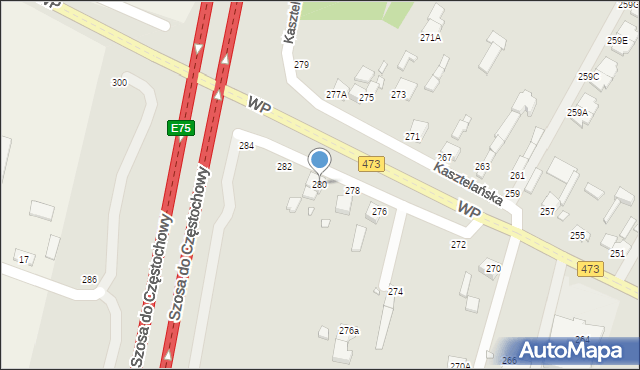 Piotrków Trybunalski, Wojska Polskiego, 280, mapa Piotrków Trybunalski