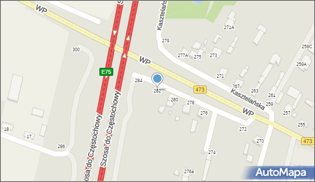 Piotrków Trybunalski, Wojska Polskiego, 282, mapa Piotrków Trybunalski