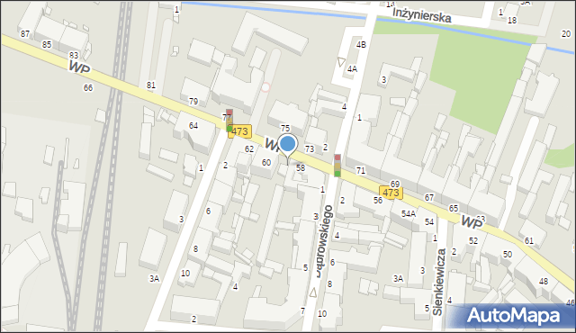 Piotrków Trybunalski, Wojska Polskiego, 60A, mapa Piotrków Trybunalski