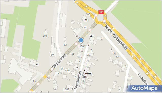 Piotrków Trybunalski, Wolborska, 115A, mapa Piotrków Trybunalski