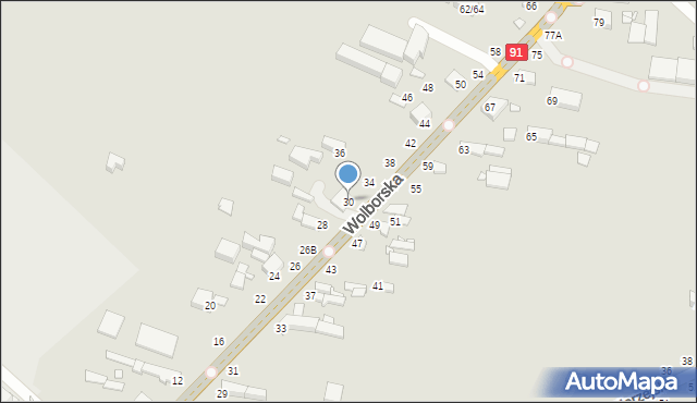Piotrków Trybunalski, Wolborska, 30, mapa Piotrków Trybunalski