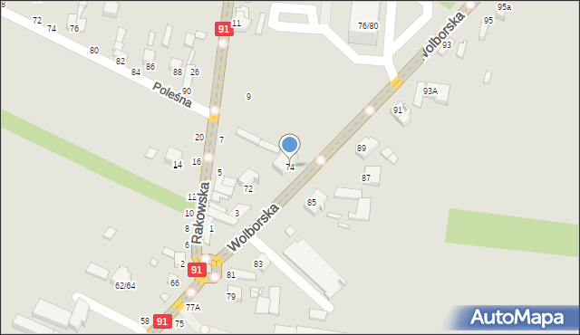 Piotrków Trybunalski, Wolborska, 74, mapa Piotrków Trybunalski