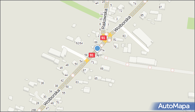 Piotrków Trybunalski, Wolborska, 75, mapa Piotrków Trybunalski
