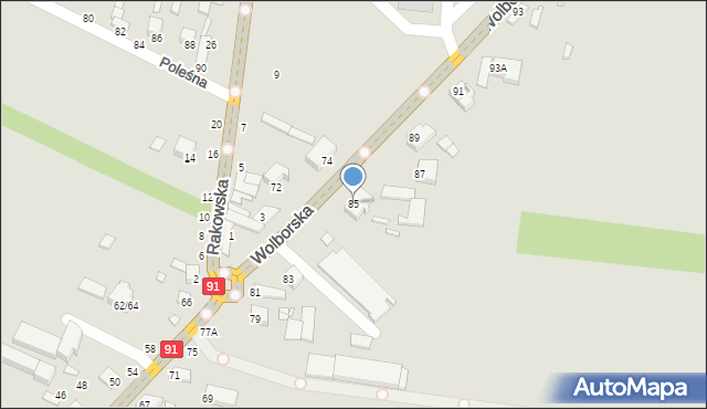 Piotrków Trybunalski, Wolborska, 85, mapa Piotrków Trybunalski