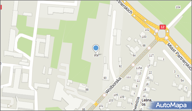 Piotrków Trybunalski, Wolborska, 90a, mapa Piotrków Trybunalski