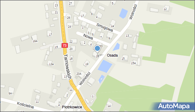 Piotrkowice, Wolności, 18, mapa Piotrkowice