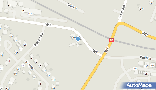 Pisz, Wojska Polskiego, 14a, mapa Pisz