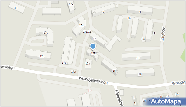 Pisz, Wołodyjowskiego Michała, 15B, mapa Pisz