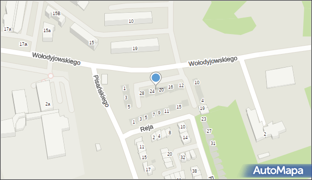 Pisz, Wołodyjowskiego Michała, 22, mapa Pisz