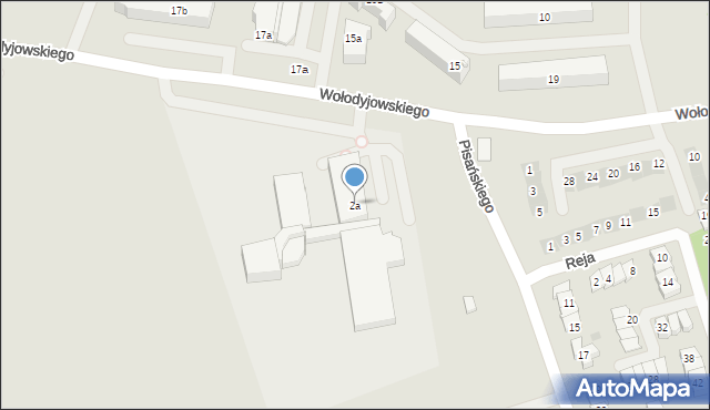 Pisz, Wołodyjowskiego Michała, 2a, mapa Pisz