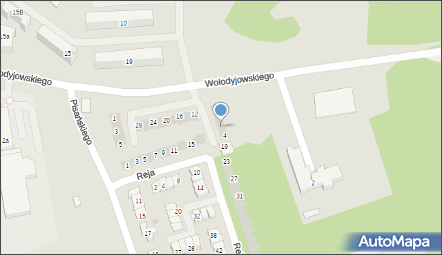 Pisz, Wołodyjowskiego Michała, 6, mapa Pisz