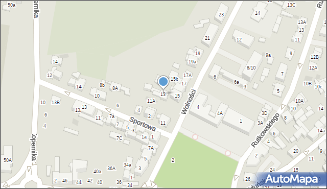 Płońsk, Wolności, 13, mapa Płońsk