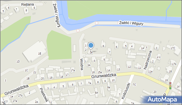 Płoty, Wodna, 2a, mapa Płoty