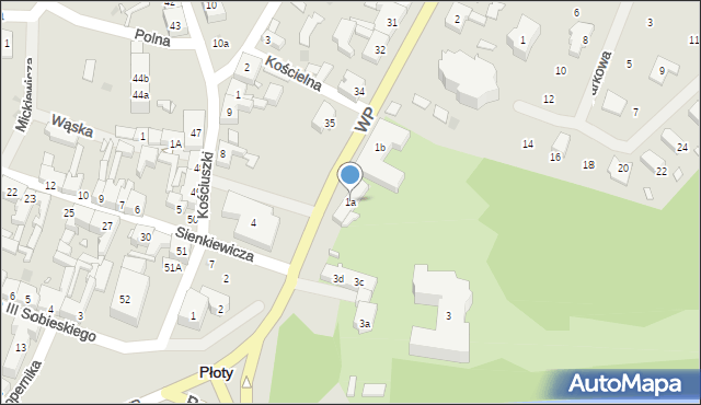 Płoty, Wojska Polskiego, 1a, mapa Płoty