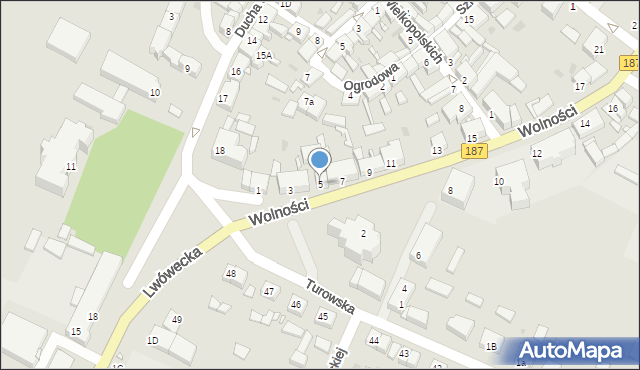 Pniewy, Wolności, 5, mapa Pniewy