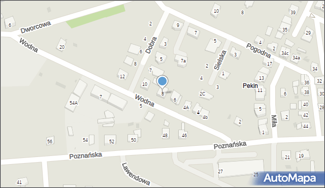 Pobiedziska, Wodna, 8, mapa Pobiedziska