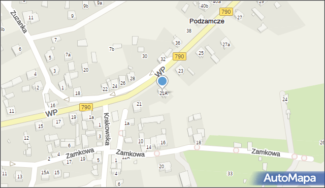 Podzamcze, Wojska Polskiego, 21A, mapa Podzamcze