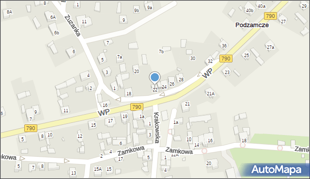 Podzamcze, Wojska Polskiego, 22, mapa Podzamcze