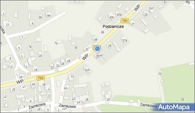 Podzamcze, Wojska Polskiego, 23, mapa Podzamcze