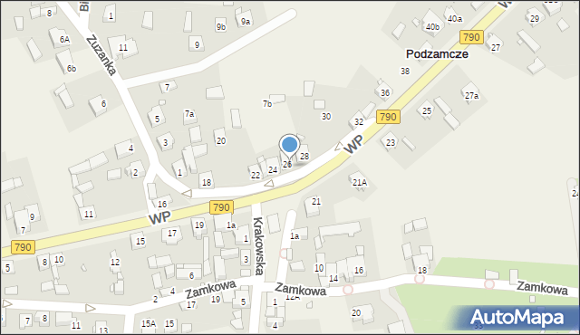 Podzamcze, Wojska Polskiego, 26a, mapa Podzamcze