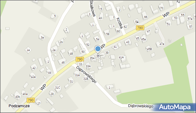 Podzamcze, Wojska Polskiego, 35, mapa Podzamcze