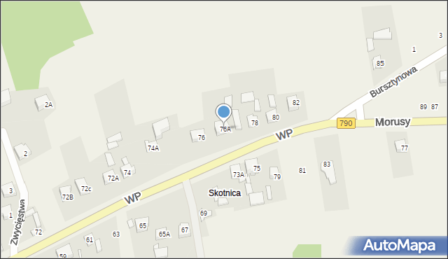 Podzamcze, Wojska Polskiego, 76A, mapa Podzamcze
