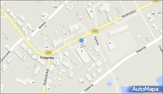 Polanów, Wolności, 10, mapa Polanów
