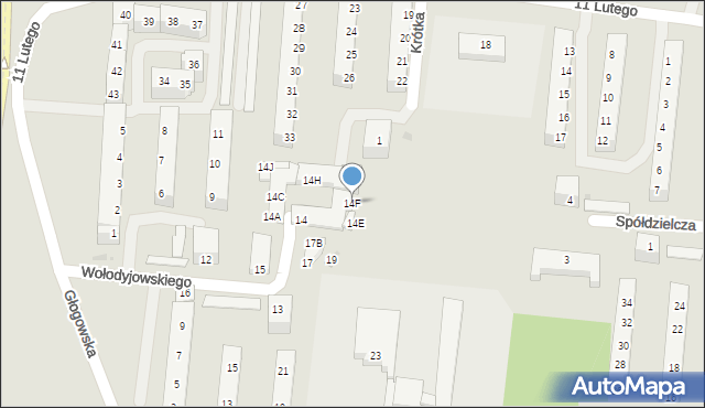 Polkowice, Wołodyjowskiego Michała, 14F, mapa Polkowice