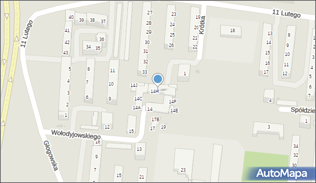 Polkowice, Wołodyjowskiego Michała, 14I, mapa Polkowice