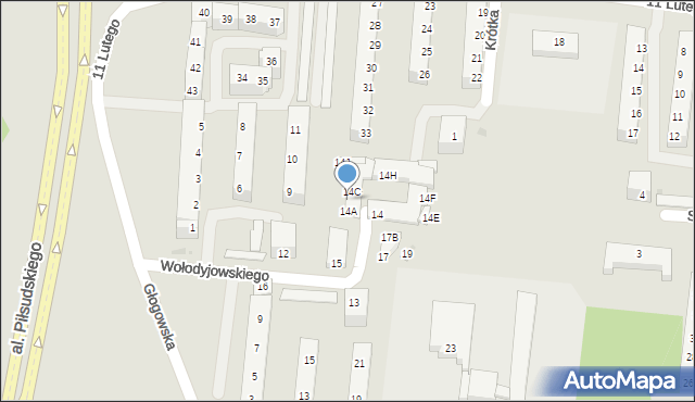 Polkowice, Wołodyjowskiego Michała, 14M, mapa Polkowice
